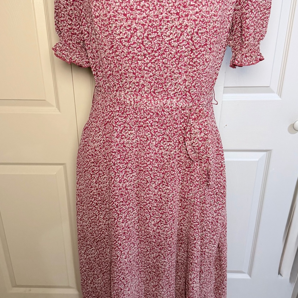 SHEIN Pink Floral Short Sleeve Dress